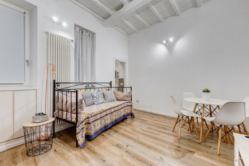Main interior view of Charming Monti Apartment in Via dei Capocci in Rome, Italy (ROM-6605)