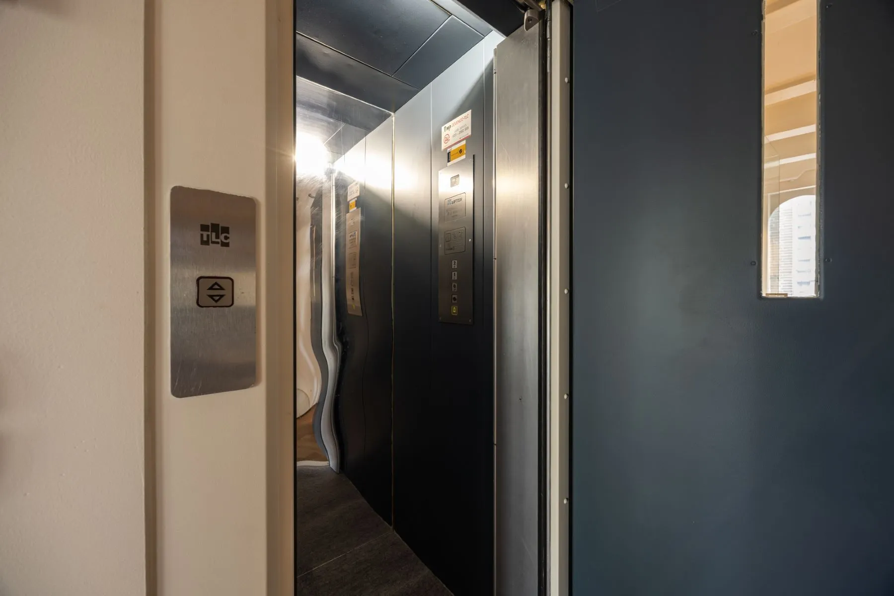 Private residential lift serving the main levels of the home