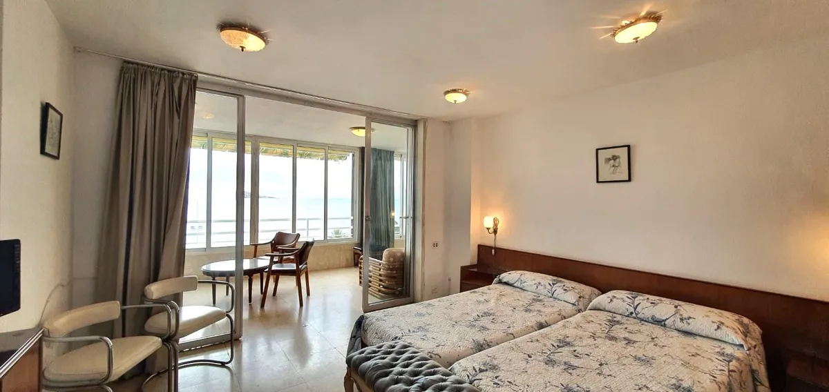 Bright double bedroom overlooking the sea-view living area