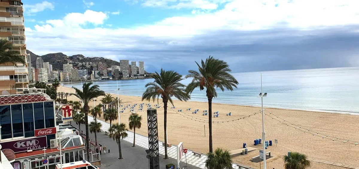Levante Beach promenade and skyline viewed from the apartment