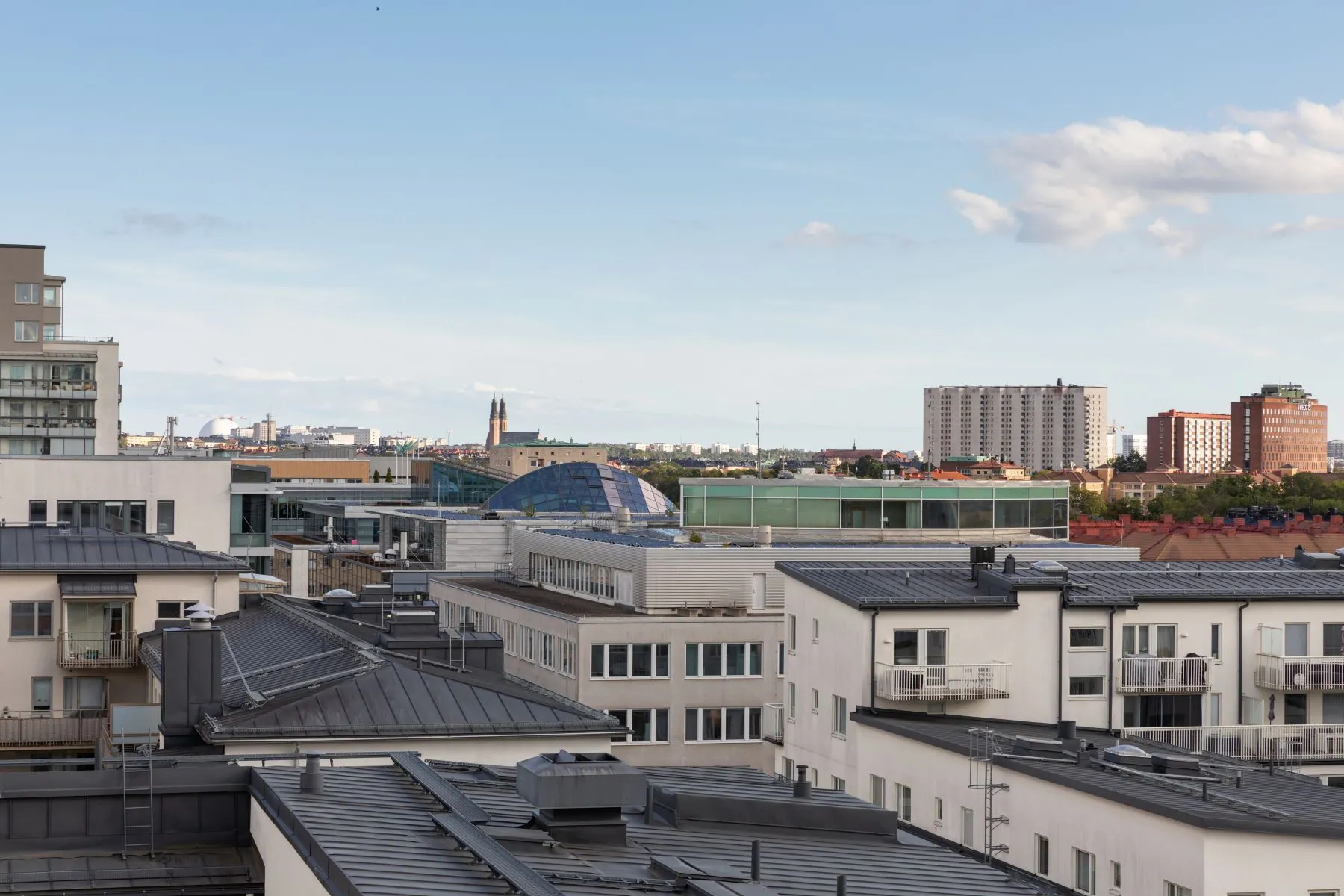 Elevated outlook across western Kungsholmen and the Stockholm skyline