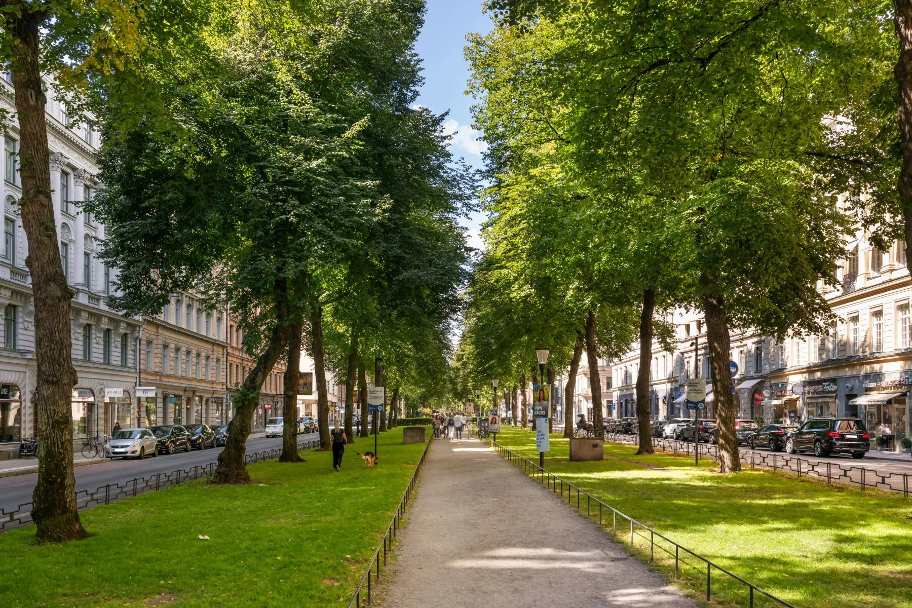 Leafy Karlavägen boulevard near the Östermalm apartment