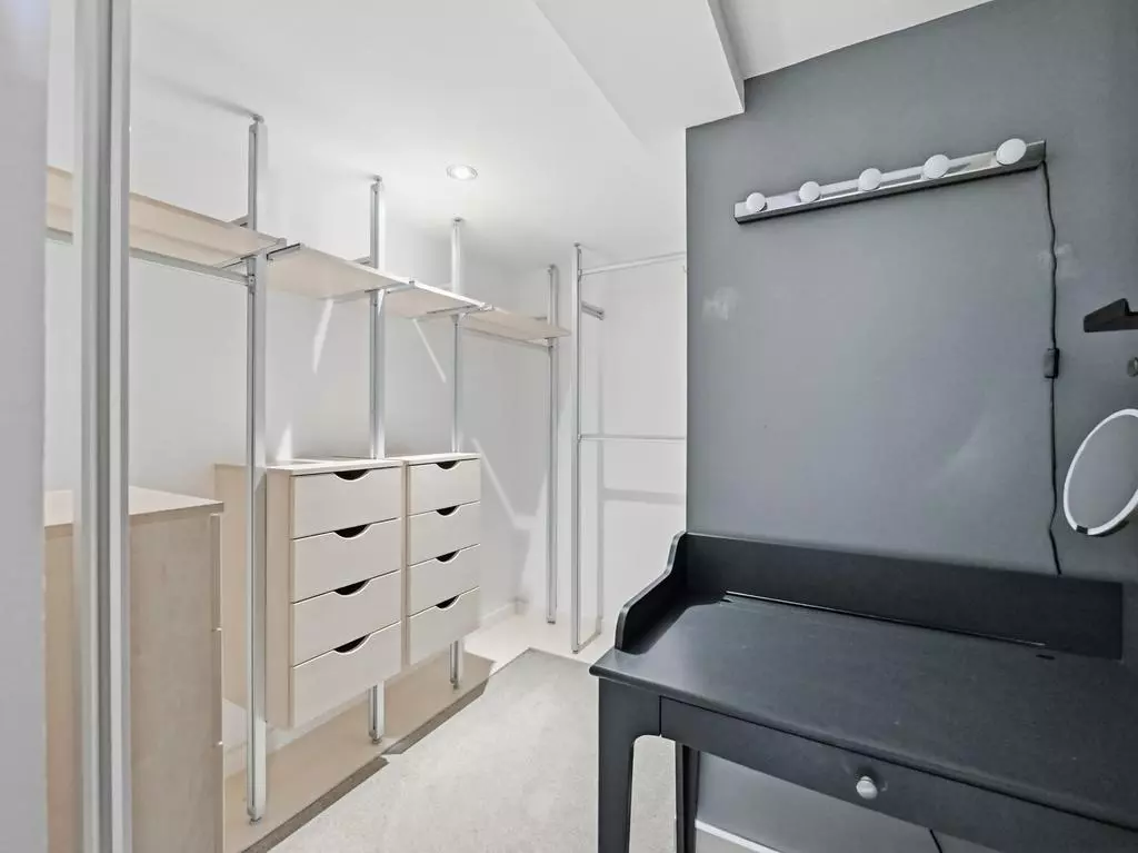 Walk-in wardrobe and utility storage area