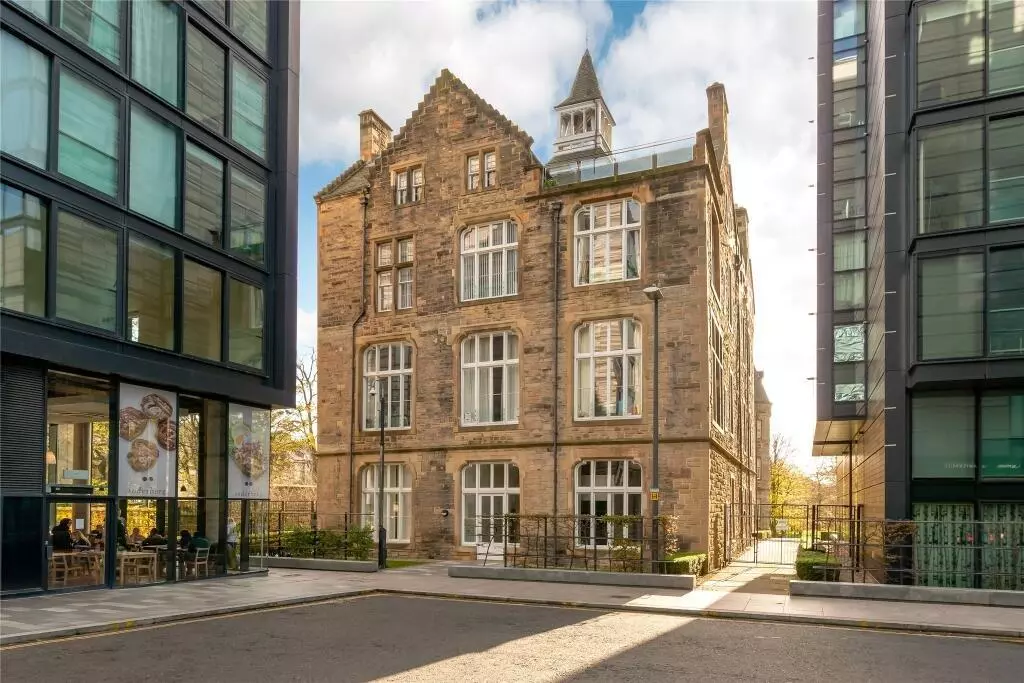 Quartermile development courtyard and restored Victorian architecture