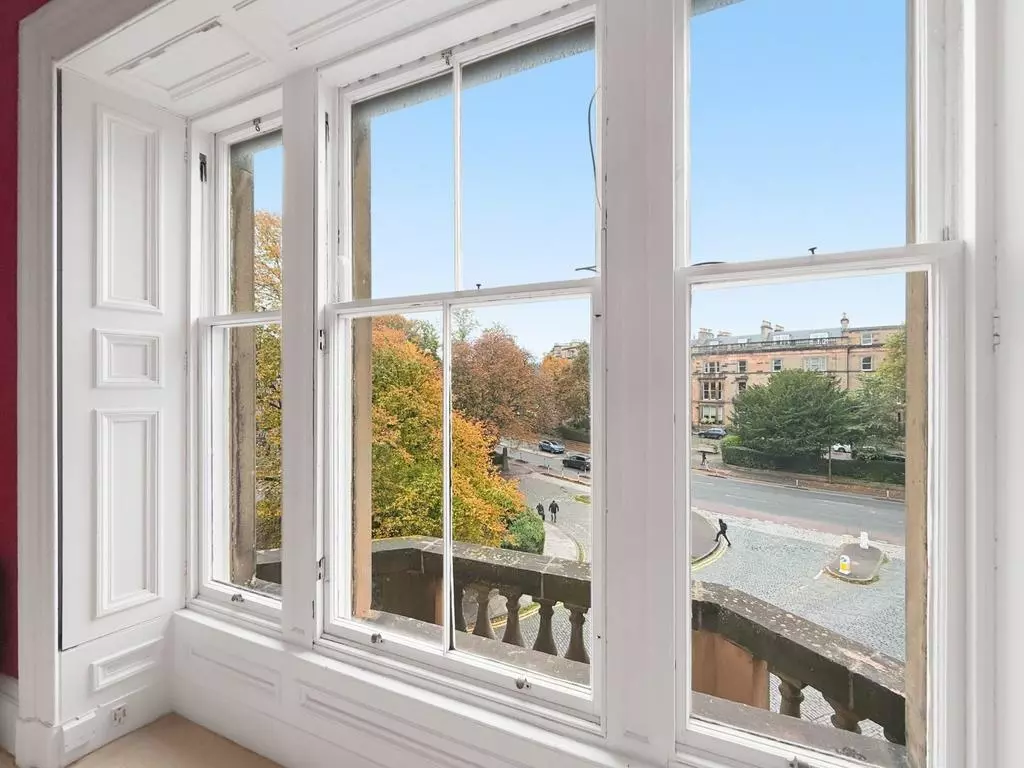 Bedroom window with elevated views across the West End