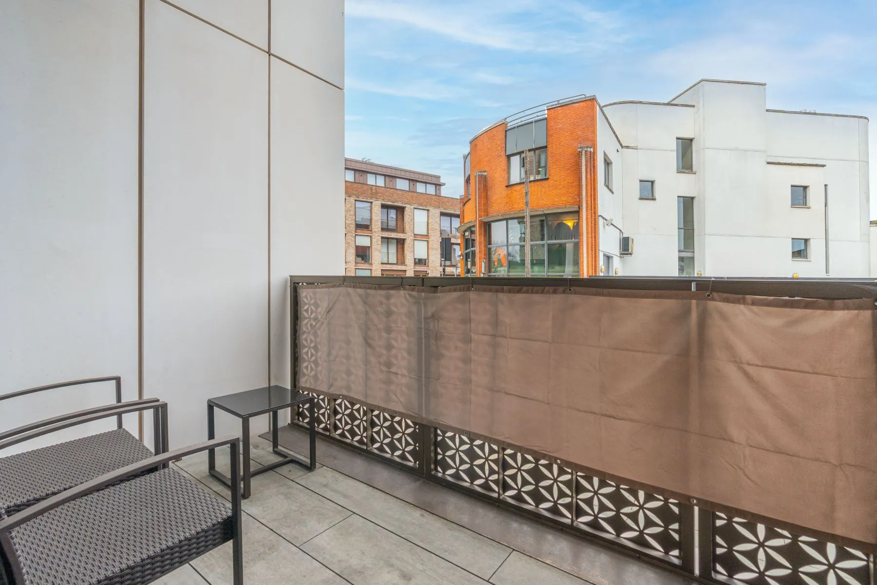 Sheltered private balcony overlooking the King’s Road Park development